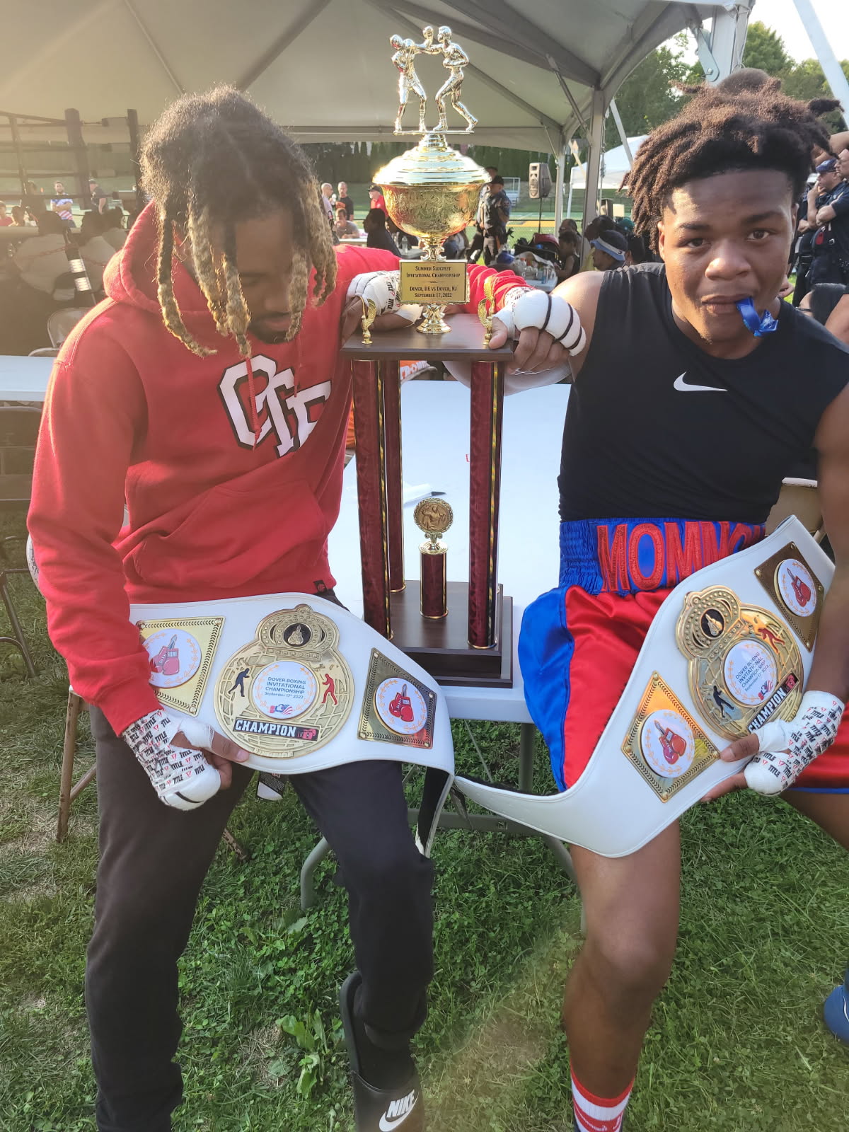 First State Boxing champions with belts